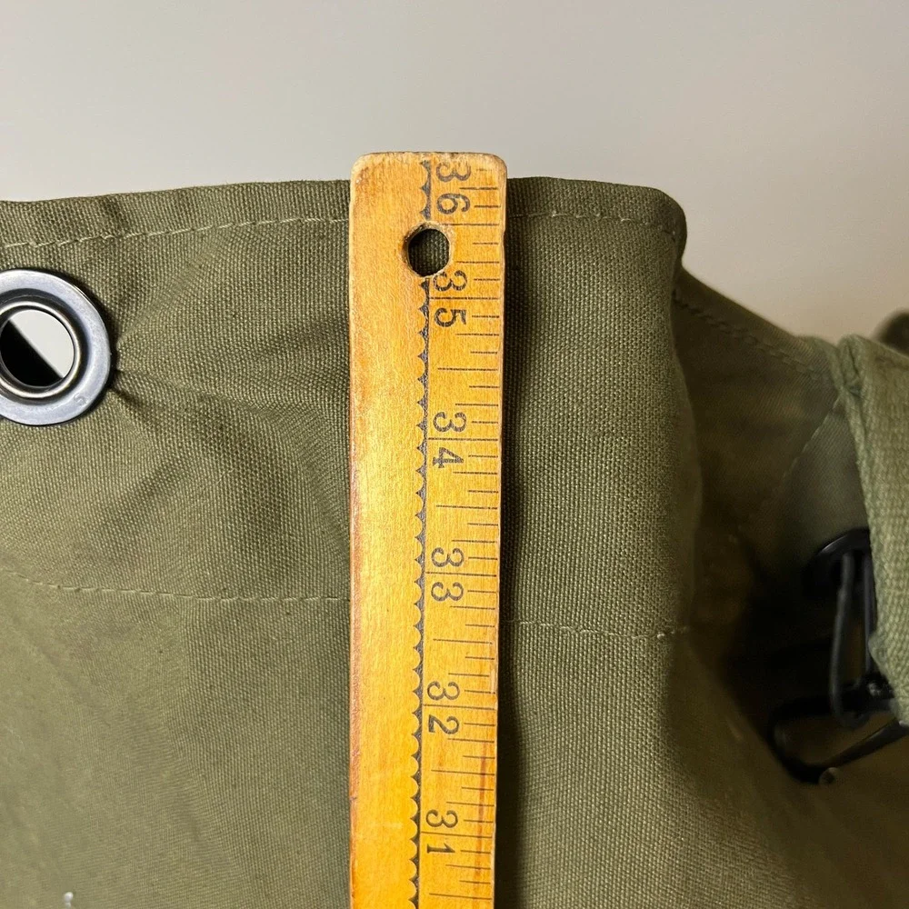 US Military Duffel Bag L Olive Drab Canvas Vintage Sea Bag Travel Gear Laundry